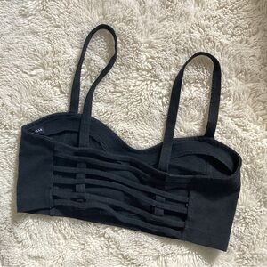 Brandy Melville Black Sweetheart Neckline Top